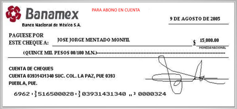 ¿cómo Llenar Un Cheque Banamex 【paso A Paso】emk 1694