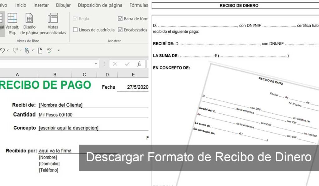 Formatos De Recibo De Dinero ️ Descarga Gratis 0282